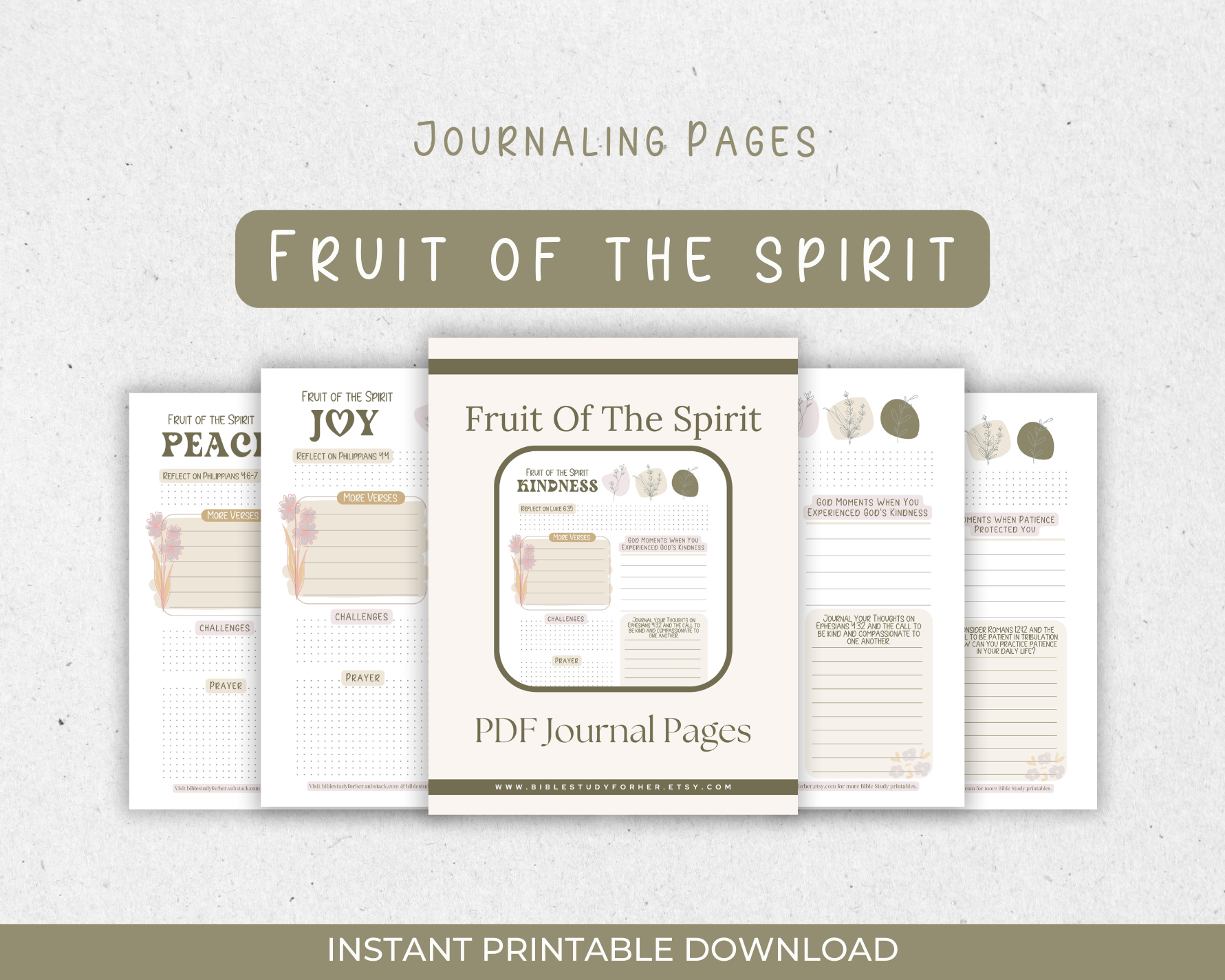 Fruit of the Spirit Journaling Pages