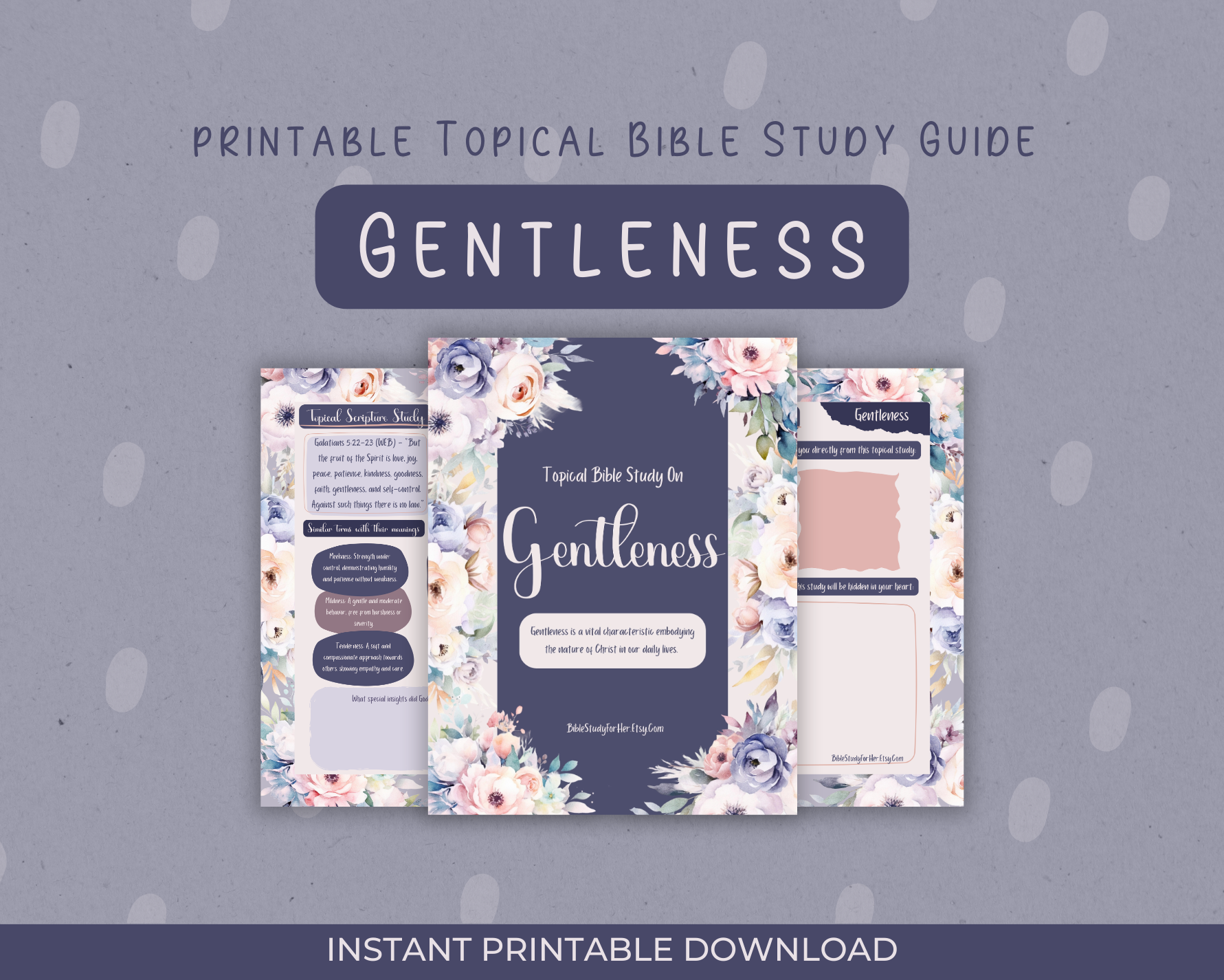 Printable Topical Bible Study Guide on Gentleness